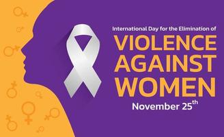 illustrazione vettoriale di uno sfondo per la giornata internazionale per l'eliminazione della violenza contro le donne