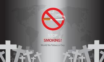 illustrazione vettoriale, poster, sfondo o banner per la giornata mondiale senza tabacco. smettere di fumare