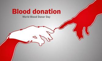 poster della giornata mondiale del donatore di sangue. sfondo dell'illustrazione del concetto di sangue del donatore per la giornata mondiale del donatore di sangue vettore