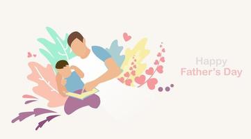 felice concetto internazionale di festa del papà, può essere utilizzato per carta, poster, sito Web, sfondo di brochure. illustrazione vettoriale