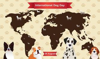 buona giornata nazionale del cane 26 agosto. illustrazione vettoriale della giornata nazionale del cane. ottimo per carta, banner ed emblema.