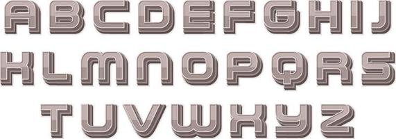 un insieme di caratteri spaziali dell'alfabeto inglese su sfondo bianco vettore