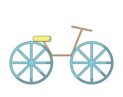 bicicletta a elemento singolo. disegnare l'illustrazione a colori vettore