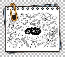doodle disegnato a mano dell'icona dello spazio vettore