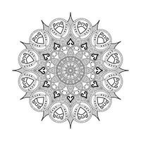 vettore mandala in bianco e nero isolato su bianco. elementi decorativi del modello circolare di vettore disegnato a mano