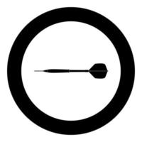 icona nera della freccia del dardo nell'illustrazione del vettore del cerchio isolata .
