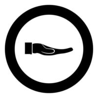 icona della mano colore nero in cerchio vettore