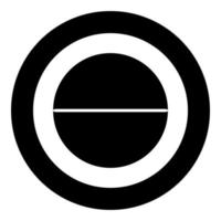 icona pillola medica colore nero in cerchio vettore