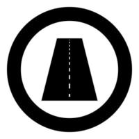 icona della strada colore nero in cerchio vettore