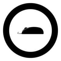 icona nera del mouse del computer nell'illustrazione di vettore del cerchio