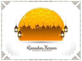 elegante ramadan kareem islamico festival santo saluto sfondo design vettore