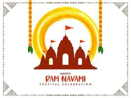 felice ram navami festival indiano religioso bellissimo sfondo vettore