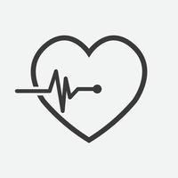 simbolo del cuore e del battito cardiaco sulla superficie riflettente. eps 10. vettore