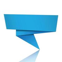 illustrazione vettoriale di origami blu sfondo bianco design