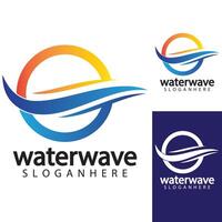 modello di progettazione del logo dell'onda d'acqua vettore