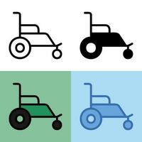 illustrazione grafica vettoriale dell'icona della sedia a rotelle. perfetto per interfaccia utente, nuova applicazione, ecc