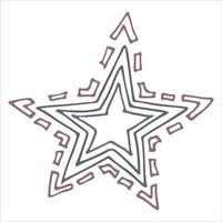 illustrazione della stella disegnata a mano di vettore. carino colorato doodle isolato su sfondo bianco. per stampa, web, biglietto di auguri, design, arredamento. vettore