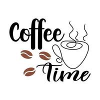 sfondo del tempo del caffè. citazione concettuale sul piacere di bere il caffè durante una pausa vettore