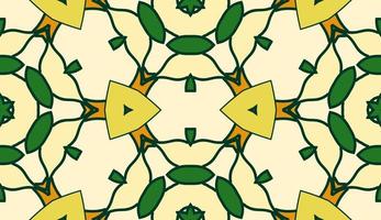 modello senza cuciture del fiore geometrico astratto di doodle colorato. sfondo floreale. mosaico caleidoscopio, geo piastrella di ornamento a linea sottile. vettore