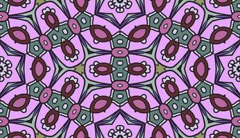 modello senza cuciture del fiore geometrico astratto di doodle colorato. sfondo floreale. mosaico, geo piastrella di ornamento di linea sottile. vettore