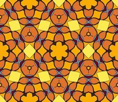 modello senza cuciture del fiore geometrico astratto di doodle colorato. sfondo floreale. mosaico caleidoscopio, geo piastrella di ornamento a linea sottile. vettore