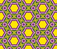 modello senza cuciture del fiore geometrico astratto di doodle colorato. sfondo floreale. mosaico caleidoscopio, geo piastrella di ornamento a linea sottile. vettore