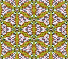 modello senza cuciture del fiore geometrico astratto di doodle colorato. sfondo floreale. mosaico caleidoscopio, geo piastrella di ornamento a linea sottile. vettore