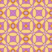 modello senza cuciture del fiore geometrico astratto di doodle colorato. sfondo floreale. mosaico caleidoscopio, geo piastrella di ornamento a linea sottile. vettore