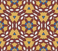 modello senza cuciture del fiore geometrico astratto di doodle colorato. sfondo floreale. mosaico caleidoscopio, geo piastrella di ornamento a linea sottile. vettore