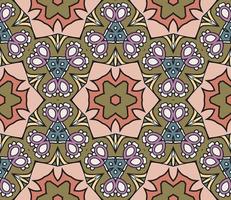 modello senza cuciture del fiore geometrico astratto di doodle colorato. sfondo floreale. mosaico, geo piastrella di ornamento di linea sottile. vettore