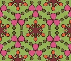 modello senza cuciture del fiore geometrico astratto di doodle colorato. sfondo floreale. mosaico caleidoscopio, geo piastrella di ornamento a linea sottile. vettore