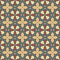 modello senza cuciture del fiore geometrico astratto di doodle colorato. sfondo floreale. mosaico caleidoscopio, geo piastrella di ornamento a linea sottile. vettore