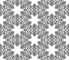 modello senza cuciture del fiore geometrico astratto di doodle colorato. sfondo floreale. mosaico caleidoscopio, geo piastrella di ornamento a linea sottile. vettore