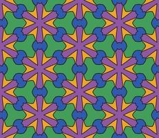 modello senza cuciture del fiore geometrico astratto di doodle colorato. sfondo floreale. mosaico caleidoscopio, geo piastrella di ornamento a linea sottile. vettore