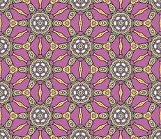 modello senza cuciture del fiore geometrico astratto di doodle colorato. sfondo floreale. mosaico, geo piastrella di ornamento di linea sottile. vettore