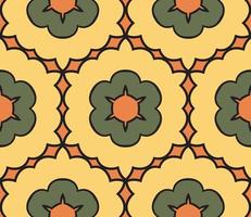 modello senza cuciture del fiore geometrico astratto di doodle colorato. sfondo floreale. mosaico caleidoscopio, geo piastrella di ornamento a linea sottile. vettore