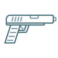 icona a due colori della linea della pistola della polizia vettore