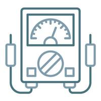 icona a due colori della linea del voltmetro vettore