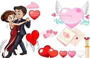 tema San Valentino con balli di coppia vettore