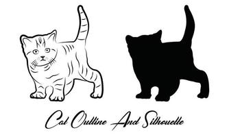 silhouette di gatto, set di icone di animali vettoriali