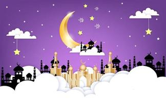 eid mubarak saluto ramadan kareen vettore che desidera per il festival islamico per banner, poster, sfondo