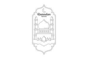 ramadan kareem illustrazione del disegno vettoriale stile monoline o line art