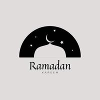 ispirazione per il modello del logo ramadan. ispirazione del logo della moschea e della stella in stile minimalista. illustrazione vettoriale