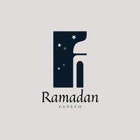 modello logo ramadan. ispirazione del logo della moschea. illustrazione vettoriale