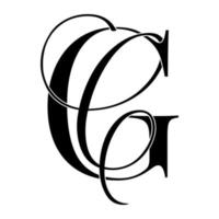 gc, cg, logo monogramma. icona della firma calligrafica. monogramma del logo del matrimonio. simbolo del monogramma moderno. logo delle coppie per il matrimonio vettore