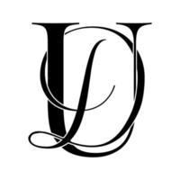 ud, du, logo del monogramma. icona della firma calligrafica. monogramma del logo del matrimonio. simbolo del monogramma moderno. logo delle coppie per il matrimonio vettore