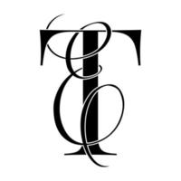 te, et, logo del monogramma. icona della firma calligrafica. monogramma del logo del matrimonio. simbolo del monogramma moderno. logo delle coppie per il matrimonio vettore