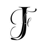 jf, fj, logo monogramma. icona della firma calligrafica. monogramma del logo del matrimonio. simbolo del monogramma moderno. logo delle coppie per il matrimonio vettore