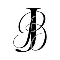 jb, bj, logo monogramma. icona della firma calligrafica. monogramma del logo del matrimonio. simbolo del monogramma moderno. logo delle coppie per il matrimonio vettore
