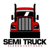 vettore di progettazione del logo del camion semi